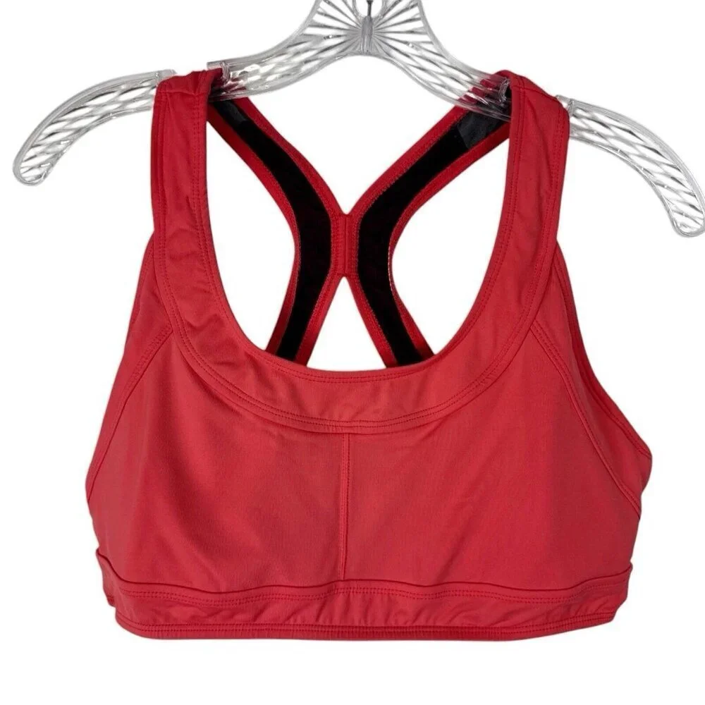 Athleta Women's M‎ Racerback Cutout Back Removable Pads Sports Bra Coral
